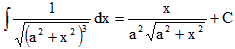 RF CafE: Integrals of the form sqrt 1/(a^2 + x^2)^3
