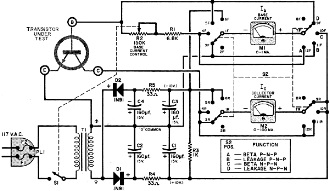 Build a Dual-Meter Transistor Tester Schematic - RF Cafe