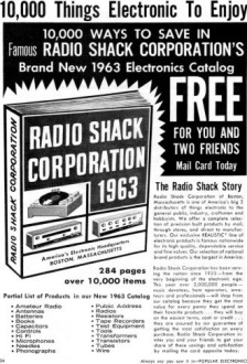 Radio Shack Advertisement in the August 1962 Popular Electronics - RF Cafe