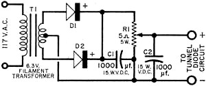 Low internal-resistance power supply for tunnel diode circuits - RF Cafe