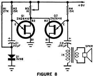 UJT astable multivibrator circuit - RF Cafe