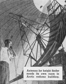 Antenna for height finder needs its own room in Arctic radome building - RF Cafe