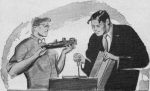 Carl and Jerry set to work revamping an old discarded tape recorder - RF Cafe
