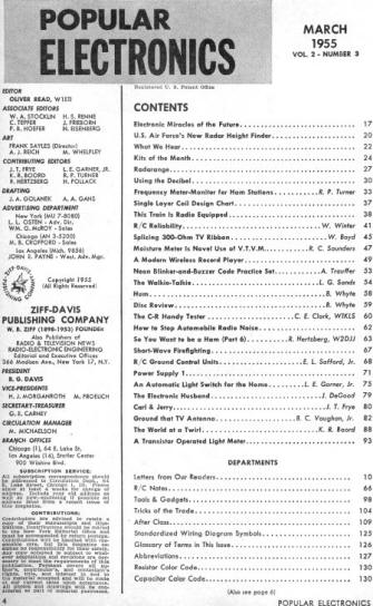 March 1955 Popular Electronics Table of Contents - RF Cafe