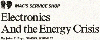 Mac's Service Shop: Electronics and the Energy Crisis, April 1974 Popular Electronics - RF Cafe