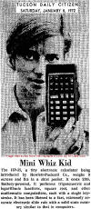 HP-35 advertisemnt in January 1972 Tucson Daily Citizen newspaper - RF Cafe
