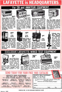 Lafayette Radio Electronics (p91), January 1965 Popular Electronics - RF Cafe