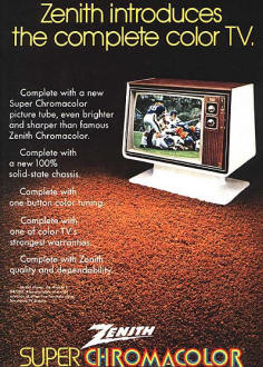 Zenith Super Chromacolor Portable TV - RF Cafe
