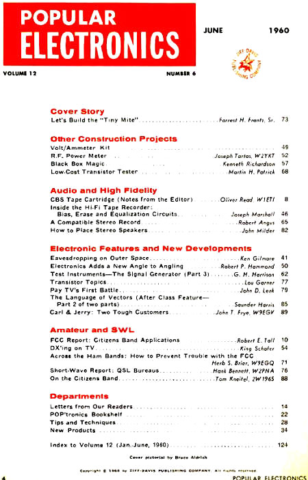 June 1960 Popular Electronics Table of Contents - RF Cafe