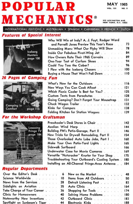 May 1965 Popular Mechanics Table of Contents - RF Cafe