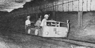 Radio experimenters ride through tunnel of potash mine - RF Cafe