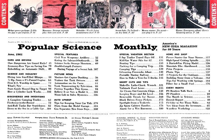 June 1961 Popular Science Table of Contents - RF Cafe