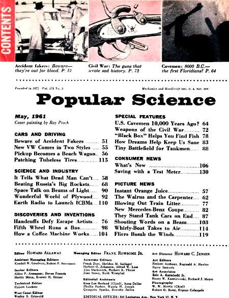 May 1961 Popular Science Table of Contents - RF Cafe