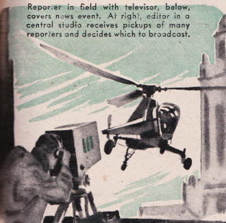 Reporter in field with televisor - RF Cafe