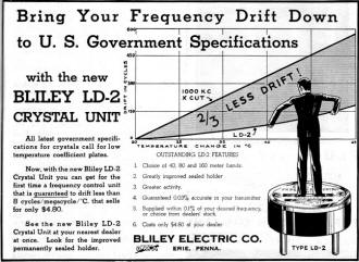 Bliley Electric Advertisement in July 1935 QST - RF Cafe