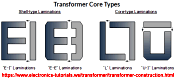 Transformer Lamination Configurations E-I, E-E - RF Cafe