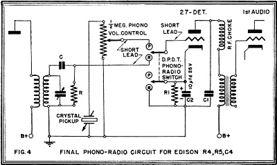 Final phono-radio circuit for Edison R4 - RF Cafe