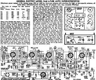 General Electric Model N-60 6-Tube Auto Superheterodyne Radio Service Data Sheet, July 1936 Radio-Craft - RF Cafe