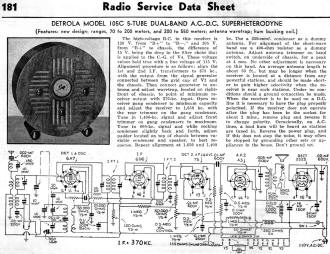 Detrola Model 105C 5-Tube Dual-Band A.C.-D.C. Superheterodyne, November 1936 Radio-Craft - RF Cafe