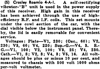Crosley Roamio 4-A-I Radio Description, June 1935 Radio-Craft - RF Cafe