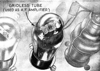 Actual gridless tube in an experimental receiver - RF Cafe