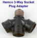 Hemco 3-Way Socket Adapter - RF Cafe