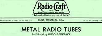 Metal Radio Tubes, October 1935, Radio-Craft - RF Cafe