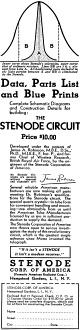 Stenode Corp. of America Ad on Page 109, August 1931 Radio-Craft - RF Cafe