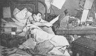 Radio Repair in Bed, July 1945 Radio & Television News - RF Cafe