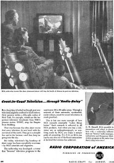 RCA Radio-Relay Television, August 1945, Radio-Craft - RF Cafe