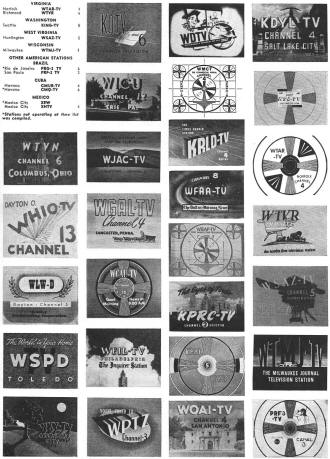 TV Station List Test Patterns & Logos (4), January 1951 Radio-Electronics - RF Cafe