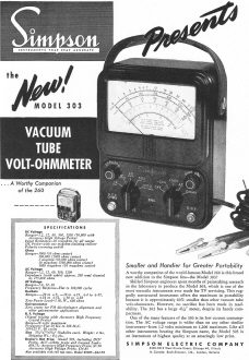 Simpson Electric Company Vacuum Tube Volt-Ohmmeter, November 1949 Radio-Electronics - RF Cafe