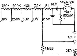 AC voltmeter circuit - RF Cafe