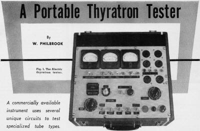 Alectric thyratron tester - RF Cafe