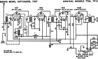 Admiral Models 7T06, 7T12 Schematic - RF Cafe