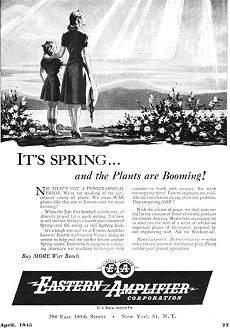 Eastern Amplifier Corporation Advertisement, April 1945 Radio News - RF Cafe
