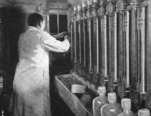 Nansen bottles samples are transferred to glass - RF Cafe