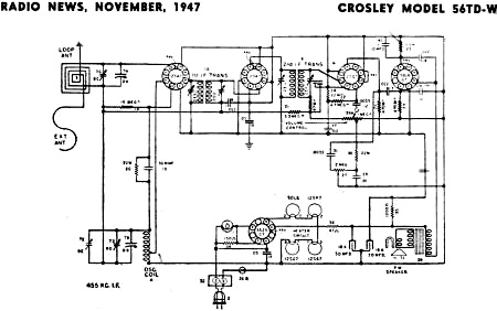Crosley Model 56TD-W Schematic - RF Cafe