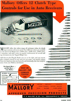 Mallory Advertisement, February 1947 Radio News - RF Cafe