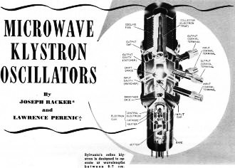 Microwave Klystron Oscillators, April 1952 Radio & Television News - RF Cafe