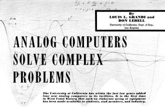 Analog Computers Solve Complex Problems, November 1951 Radio & Television News - RF Cafe