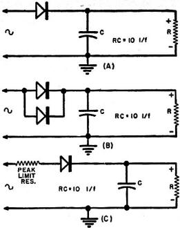 Series diode rectifiers used in low impedance circuits - RF Cafe