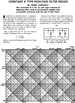Constant K Type High-Pass Filter Design, August 1952 Radio News - RF Cafe