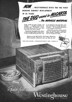 Westinghouse Micarta Duo Tabletop Radio-Phonograph, June 1948 Radio News - RF Cafe