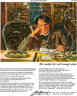 Thomas Edison in John Hancock Advertisement from the April 29, 1950 The Saturday Evening Post - RF Cafe
