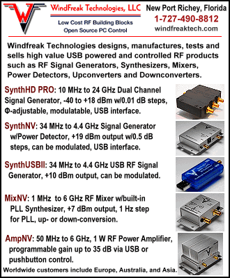 Windfreak Technologies (RF synthesizers, amps) - RF Cafe