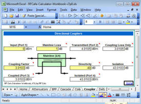 RF Cafe Calculator Workbook screen shot - Directional Coupler Calculator