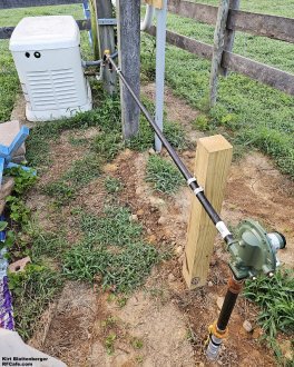 Entire LP gas line path from ground exit to generator - RF Cafe Website