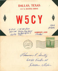W5CY QSL Card, Howard Hughes? (1941) - RF Cafe