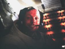 Astronaut Neil A. Armstrong, Apollo 11 Commander, inside the Lunar Module as it rests on the lunar surface after completion of his historic moonwalk. Astronaut Neil A. Armstrong, Apollo 11 Commander, inside the Lunar Module as it rests on the lunar surface after completion of his historic moonwalk.